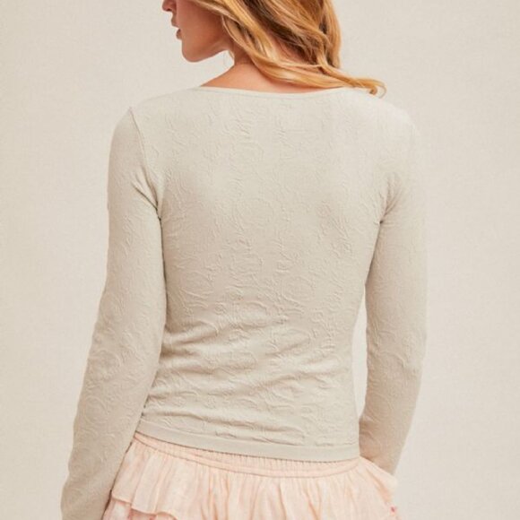 Seamless Snap Button Down Cardigan - Picture 3 of 3